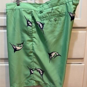 Men's Shorts 40 W Liquid Flow Length 21” Fun Marlin Design Mint Condition
